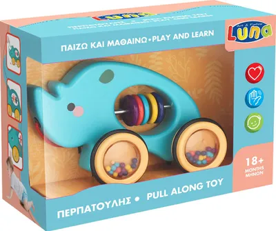 Produktbild von Luna 2in1 Nashorn Kleinkind Motorik-Spielzeug Nachziehtier Ziehtier +18M