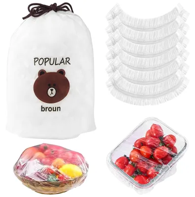 Imagen del producto de Bolsas reutilizables de plástico para alimentos, 120 unidades, con cierre elástico