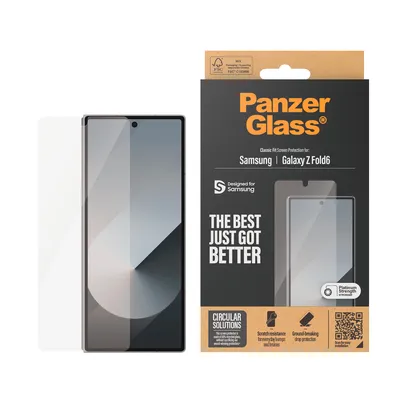 Obrázok produktu pre PanzerGlass ® Screen Protector Samsung Galaxy Z Fold6 | Classic Fit, Samsung, Samsung - Galaxy Z Fold6, Suché aplikovanie, Odolné proti poškriabaniu, Odolný proti nárazom, Priehľadná, 1 kusov