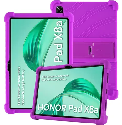 Produktbild von Tablet Hülle für Honor Pad X8a / Pad X8b 11", Stoßfeste Weiches Silikon Schutzhülle mit Standfunktion Lila