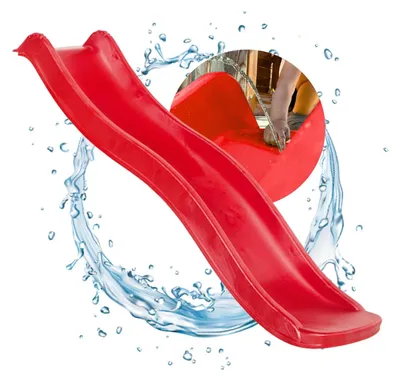 Produktbild von Kinderrutsche Wave 175 cm Wasserrutsche Spielturm Freistehende Rutschen Rot