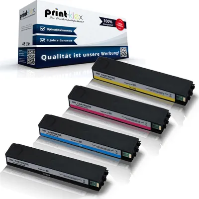 Produktbild von 4x Kompatible Tintenpatronen für Troy PageWide 556 dn SecureUV J3M71A J3M68A J3M69A J3M70A Black Cyan Magenta Yellow - Office Print Serie