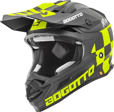 Obrázek produktu pro Motokrosová helma Bogotto V328 Xadrez Carbon, černá/žlutá, M