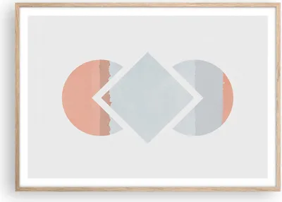 Produktbild von Gerahmtes Poster - Rahmen in heller Eiche - Stück Geometrisch Diamant - 100x70 cm - Wand Bild - Wanddeko - Wandbilder - Kunstposter - Wandposter - Bilderrahmen - Bilder - Kunstdruck - P2NAA100x70-4690