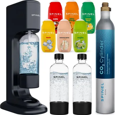 Produktbild von Spinel Soda Wassersprudler BubbleON + Spinel Soda Sirups, 6 Stück