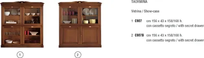 Zdjęcie produktu dla Szafka Gablota Witryna Gablota Drewniana półka Szafki w stylu art deco