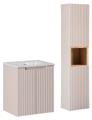 Produktbild von Waschtisch und Hängesäule 50cm Riva, Kaschmir