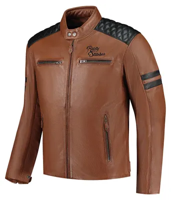 Produktbild von Rusty Stitches Jari V2 Motorrad Lederjacke, braun/schwarz, L
