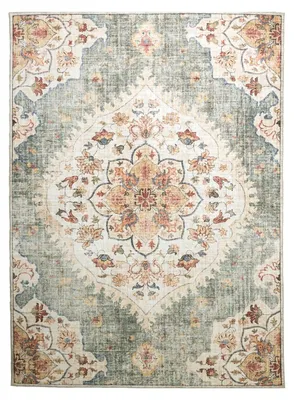 Zdjęcie produktu dla Dywan zewnętrzny vintage - Santo Mandala Oliwkowy