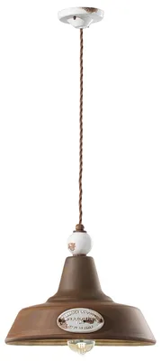 Produktbild von Vintage Grunge Kronleuchter Eisen und weiße Keramik 1 Licht E27