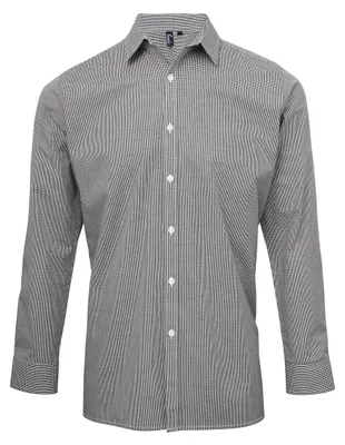 Immagine prodotto di Premier - Camicia "Gingham" da uomo a maniche lunghe LT3080 (XXL) (nero/bianco)