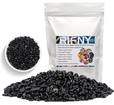 Produktbild von Dekosteine Kieselsteine Schwarz 680g 5-15mm für Garten Aquarium Blumentopf