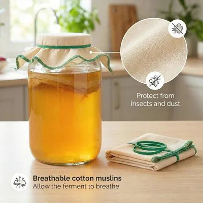 Imagen del producto de Grandes frascos para fermentación de 4 litros: ideales para kombucha, kéfir y más