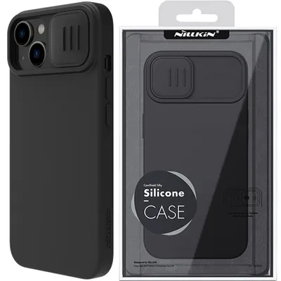 Produktbild von Nillkin CamShield Silky Silicone Case iPhone 14 Plus Hülle mit Kameraabdeckung Schwarz