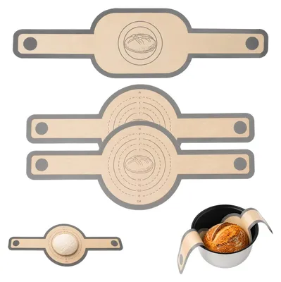 3er Set Silikon-Backmatten, antihaftbeschichtet, für Brot und Dutch Oven