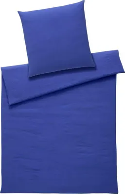 Produktbild von elegante Bettwäsche-Garnitur Musselin Smooth Farbe Ultramarin Größe 155x200+80x80