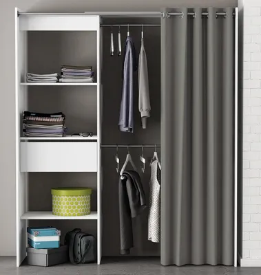 Produktbild von Kleiderschrank Schrank Holzschrank Schlafzimmerschrank Flurschrank "Clara I" "Clara I" Perle Weiß