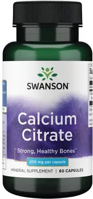 Produktbild von Calciumcitrat 200 mg 60 Kapseln Swanson Health Products