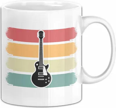 Produktbild von Gitarrenspieler Geschenk Tasse Gitarre Vintage Kaffee-Becher (Weiß)