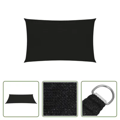 Produktbild von The Living Store Sonnensegel 160 g/m² Schwarz 2x4 m HDPE