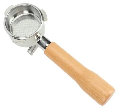 Obrázok produktu pre 54 mm portafilter pre espresso s dvojitou výstupnou tryskou, nerezový portafilter s drevenou rukoväťou a sitkom pre modely 870, 880, 8-séria, príslušenstvo pre espresso