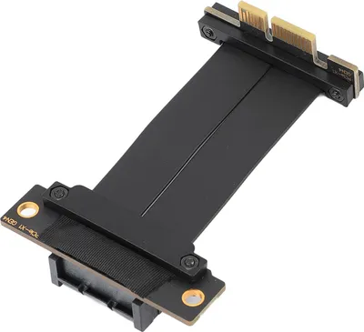 Zdjęcie produktu dla Przedłużacz PCIE 4.0 X1 Podwójny kabel GPU Riser 90 stopni pod kątem prostym do karty WiFi Karta dźwiękowa 5 cm / 2 cale