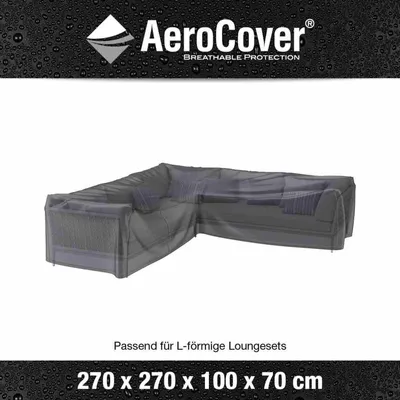 Produktbild von AeroCover Eck-Lounge-Hülle L-form 270x270x100x70cm, Patio sofa cover, Grau, Polyester, 1 Stück(e), 2,7 m