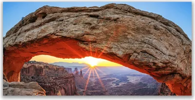 Produktbild von Glasbilder 140x70 Wandbild Druck auf Glas Fels Sonne Landschaft