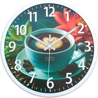 Produktbild von ModernClock, Wanduhr, Kaffeetasse, 30cm