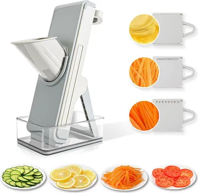 Produktbild von Multifunktionaler 4-in-1 Gemüse Schneider, gemüse schneider mit Pressdesign, Slicer und Aufbewahrungsbox