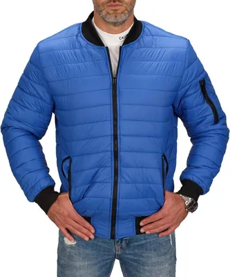 Produktbild von Herren Sportjacke Übergangsjacke Sweatjacke Steppjacke Jacke Bomberjacke Blau XXL