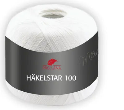 Produktbild von Pro Lana Häkelstar 100,100g,100% Baumwolle,Filethäkelgarn,566m LL, NS 1,5-2 mm 01 weiß