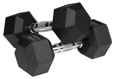 Imagen del producto de Rebel RBA-2325-09 Mancuernas hexagonales de fundición con recubrimiento de goma, 2 x 9 kg