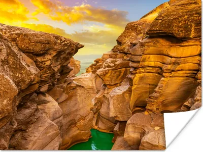Produktbild von MuchoWow® Poster Felsen - Meer - Sonnenuntergang - Natur - Wasser 160x120 cm - Foto Plakat