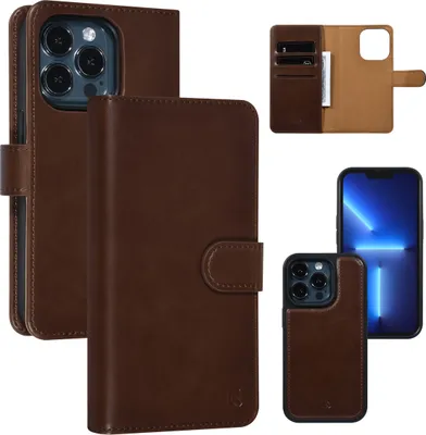 Produktbild von UNIQ Accessory iPhone 13 Pro 2 in 1 Book type and back cover card holder - Brown