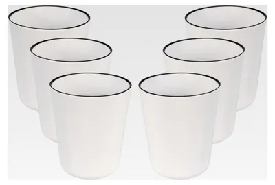 Produktbild von Bruchsicheres Camping-Geschirr Set aus Melamin - wiederverwendbar - spülmaschinenfester Kunststoffbecher (6 x Becher (9 x 10,5 cm))