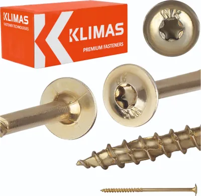 Zdjęcie produktu dla Klimas śruby z łbem talerzowym żółte 10x200 - 25 szt.