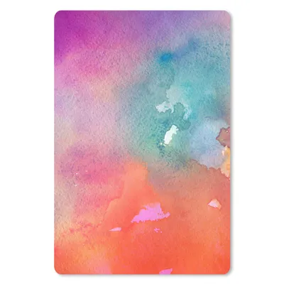 Produktbild von MuchoWow® Mauspad Mousepad Aquarell - Grün - Rosa - Orange 18x27 cm - Mousepads - Maus Mat - Pad - Mausunterlage