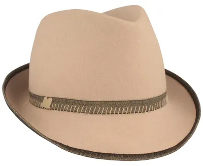 Image de Chapeau Trilby Angiolo Frasconi avec bandeau et bordure en Polyester, beige, taille unique