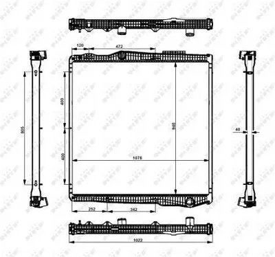 Produktbild von NRF 519895 Kühler Wasserkühler Motorkühler für SCANIA L,P,G,R,S - series P,G,R,T - series