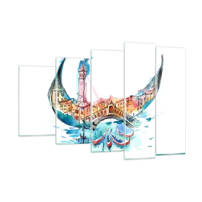Produktbild von Bilder auf glas - Gondel Gondoliere illustration Kultur - 150x100cm - Glasbilder - Wandbilder - Kunstdruck - Wanddekoration aus Glas - Glas Bilder - Wandbild auf Glas - GEG150x100-3039