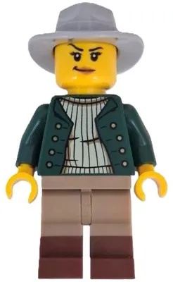 Produktbild von LEGO Minifigur Wild West Train Cowboy - Female, Dark Green Jacket (bdp200)