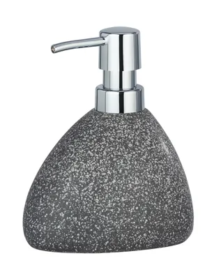 Produktbild von WENKO Seifen Spender 360 ml Keramik Desinfektionsmittel Dosierer Pion Grau Bad