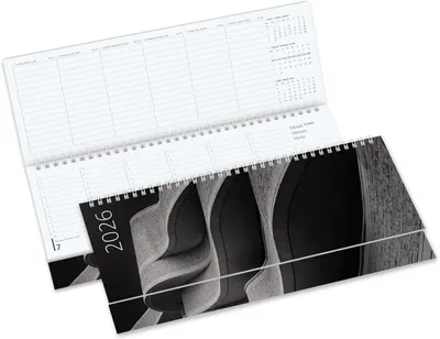 Produktbild von Bürokalender 2026, Wochenübersicht 1 Woche auf 2 Seiten, quer, schwarz, für die Planung