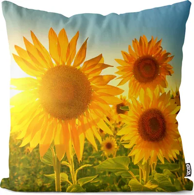 Produktbild von VOID Sonnenblume Feld Blumen Landschaft Kissenbezug Kissenhülle dekoration wasserfest Outdoor Garten Kissen bezug deko