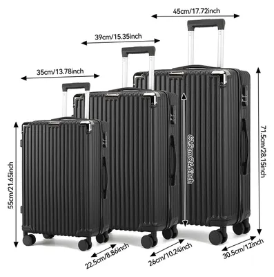 Produktbild von Koffer – Reisekoffer – Trolley – Handgepäck – Hartschalenkoffer – ABS-Hartschale – TSA-Zahlenschloss – 4 Rollen