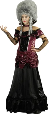 Produktbild von K31250573-44-46 bordeaux-rot-schwarz Damen Vampirkleid Barockkleid Gr.44-46