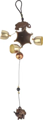 Produktbild von Antikes Metall-Elefanten-Windspiel, Kirchenglocken, Windspiele, Türdekoration zum Aufhängen