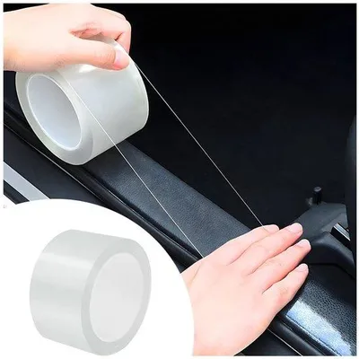 Produktbild von Türschutzkleber aus 5D-Carbonfaser – Stoßschutz – Autoaufkleber – Zubehör für den Außenbereich – Universal – Einfache Installation – Türschutz