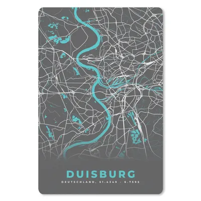 Produktbild von MuchoWow® Mauspad Mousepad Deutschland - Blau - Duisburg - Stadtplan - Karte 40x60 cm - Mousepads - Maus Mat - Pad - Mausunterlage - Schreibtisch Accesoire